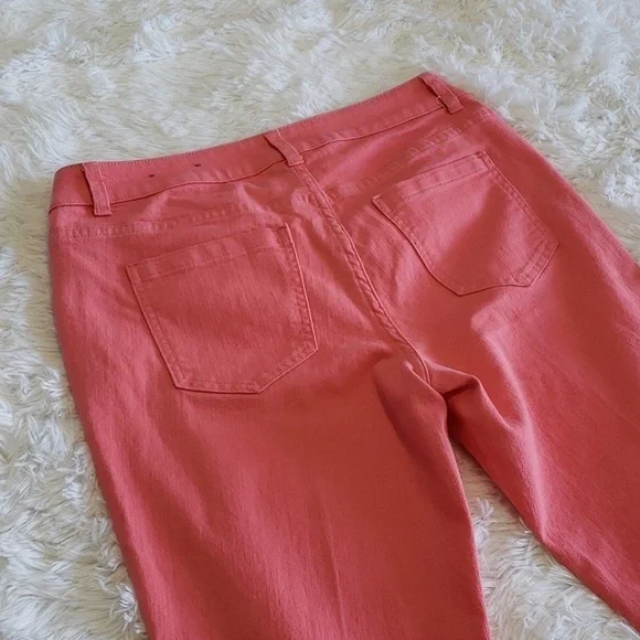 Christopher & Banks Signature Slimming Cropped Ankle Jeans, Pink Size 6 Stretch - Picture 4 of 4